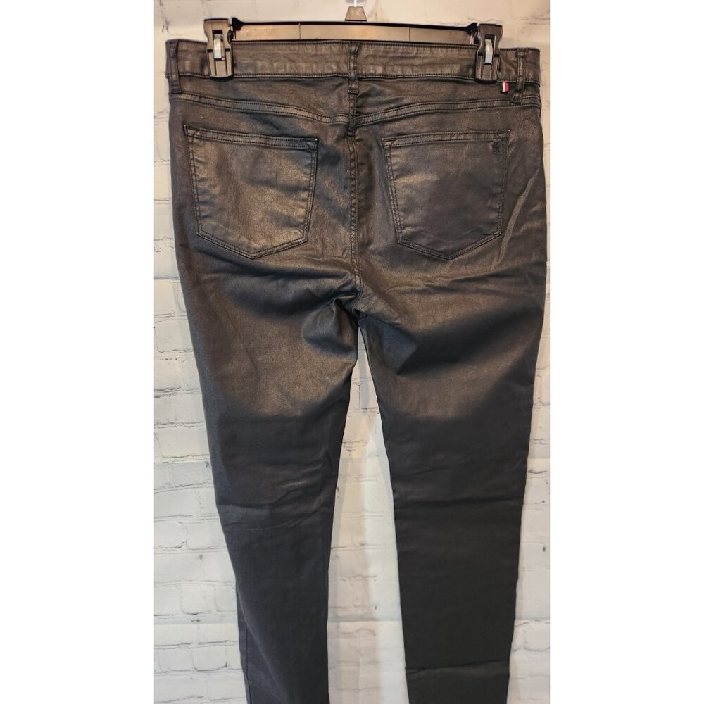 Tommy Hilfiger Jeans Greenwich Skinny Mid-rise Stretch Black Wax Denim Womens 14 - Picture 8 of 13